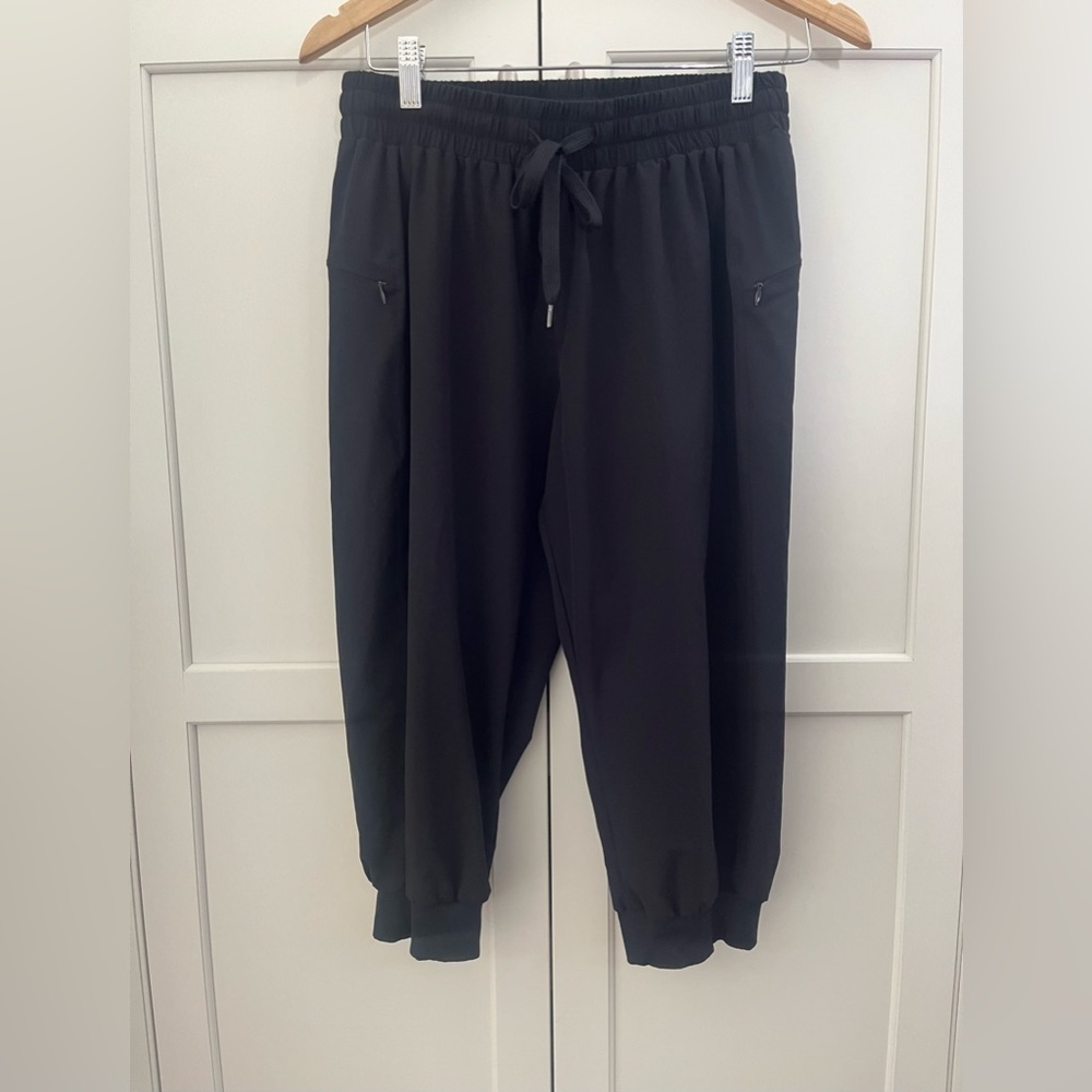 Champion Jogger Women Sz. M Black Side Zip Pockets Drawstring Elastic Rib Cuff
